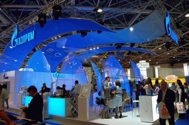 Выставочные конструкции на стенде компании "Газпром" на выставке "Нефтегаз 2010"