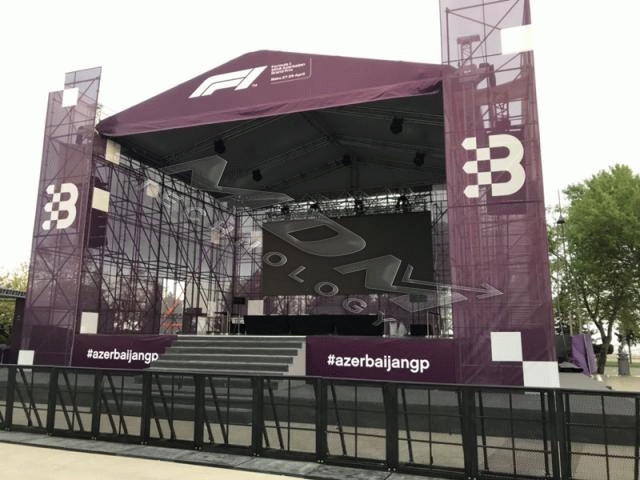 Сценический комплекс для проведения Формулы-1 в городе Баку